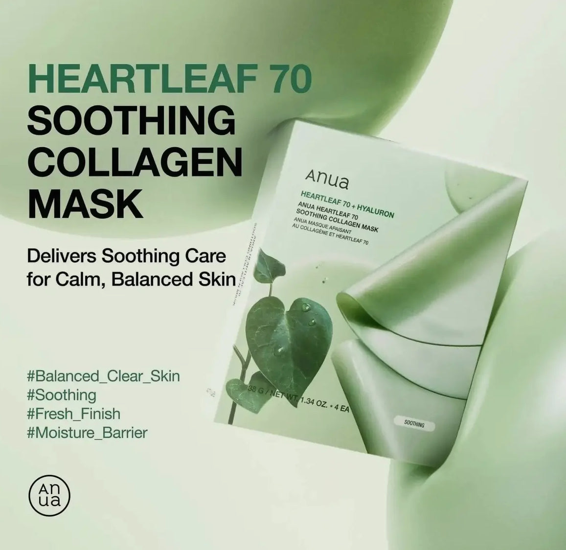 Maschera Lenitiva al Collagene ANUA Heartleaf 70 38g